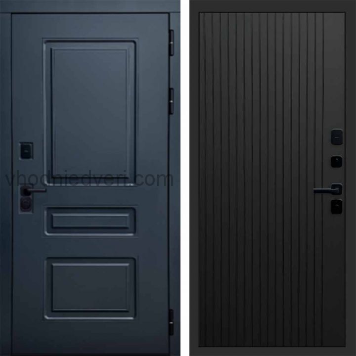 Входная дверь Termo-door Аляска Графит с терморазрывом - FLAT Черный кварц