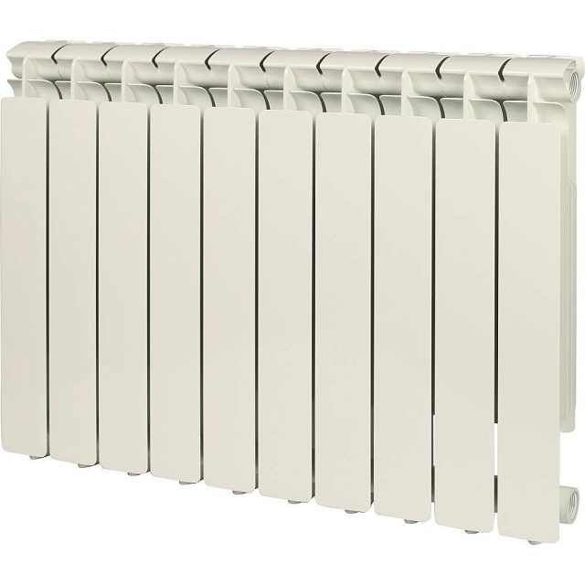 Алюминиевый радиатор STOUT Bravo 500 4-14 секций боковое подключение RAL9010