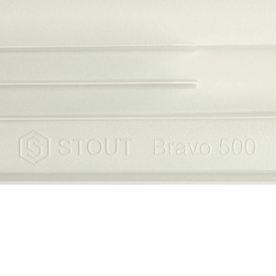 Алюминиевый радиатор STOUT Bravo 500 4-14 секций боковое подключение RAL9010 схема 10 Алюминиевый радиатор STOUT Bravo 500 4-14 секций боковое подключение RAL9010 схема 10