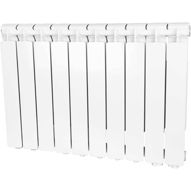 Алюминиевый радиатор STOUT Bravo 500 4-14 секции нижнее правое подключение (белый RAL 9010)