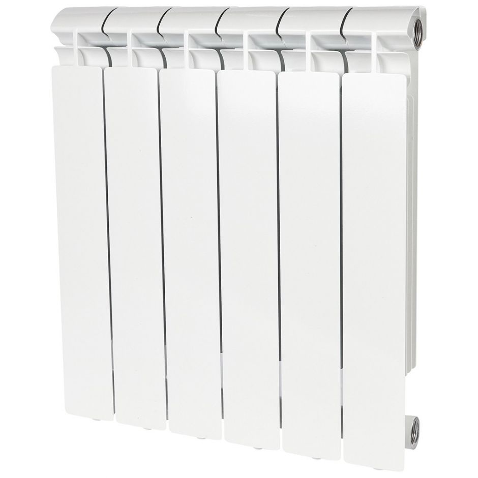 Алюминиевый радиатор STOUT ALPHA 500 4-12 секций боковое подключение (белый RAL 9016)