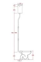 Механизм слива Artceram HEA006 для унитаза с трубой для высокого бачка Hermitage схема 2