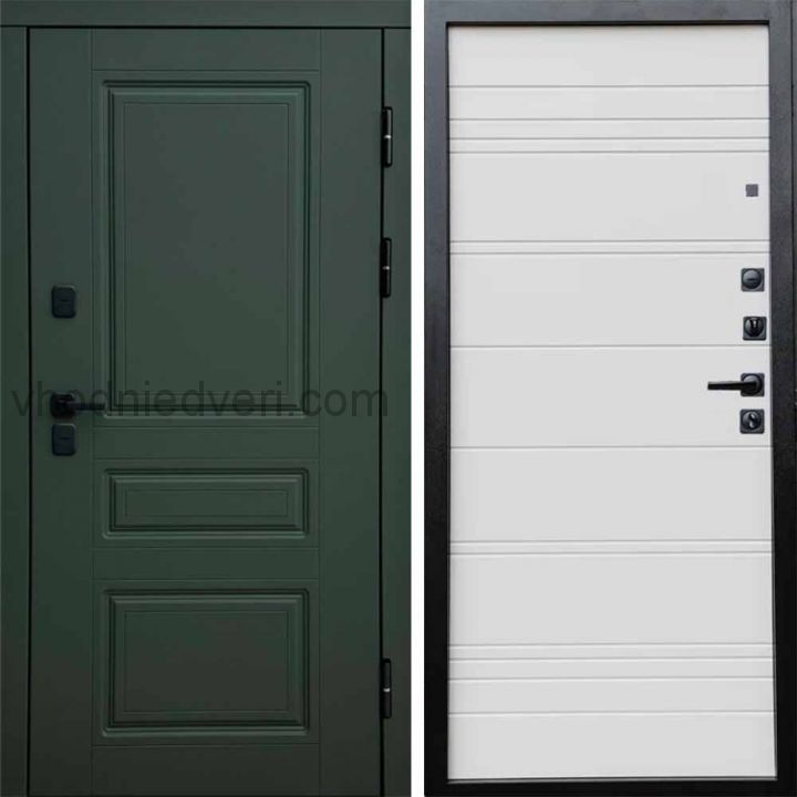 Входная дверь Termo-door Премиум винорит Орегон Грин с терморазрывом - White Line