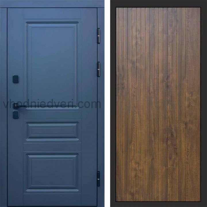 Входная дверь Termo-door Премиум винорит Орегон Графит с терморазрывом - FLAT Дуб