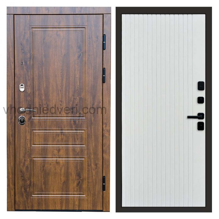 Входная дверь Termo-door Премиум винорит Орегон Дуб с терморазрывом - FLAT Белый софт