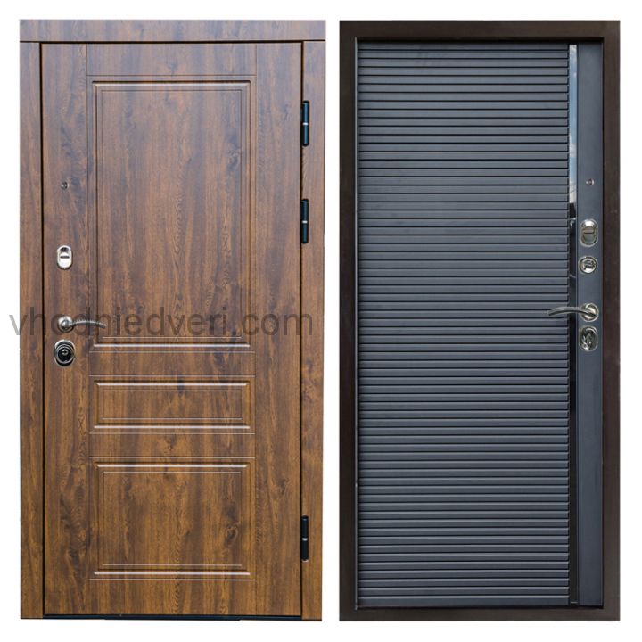 Входная дверь Termo-door Премиум винорит Орегон Дуб с терморазрывом - Porte black