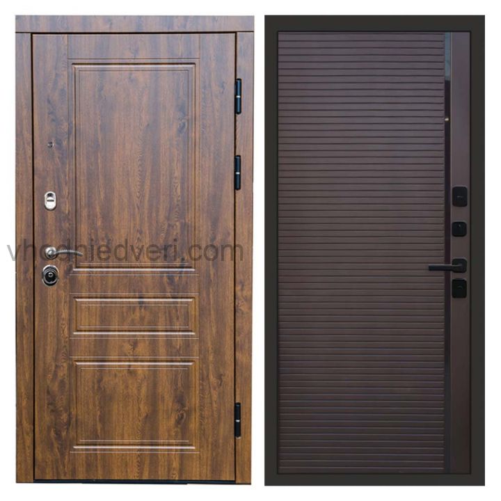 Входная дверь Termo-door Премиум винорит Орегон Дуб с терморазрывом - Porte Шоколад