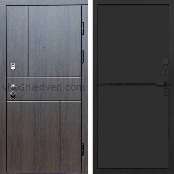 Входная дверь Termo-door Премиум винорит Вертикаль Венге с терморазрывом - Нео Black