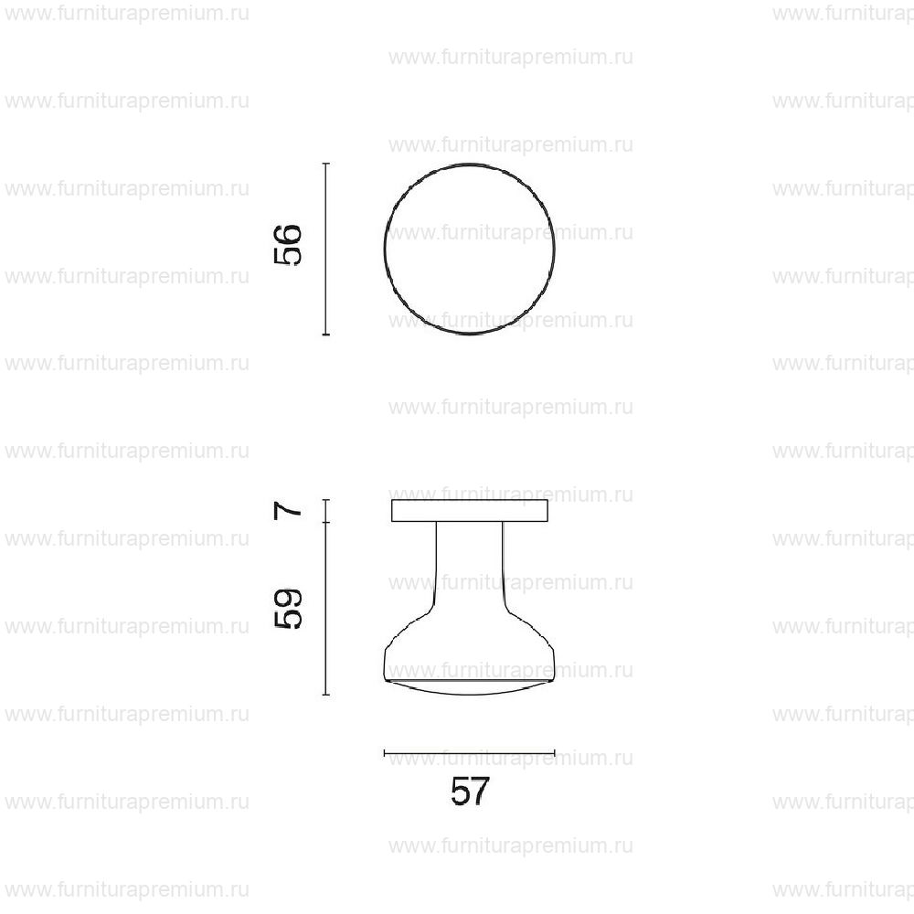 Ручка-кноб Aprile Ortica R 7S