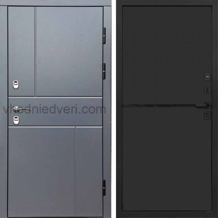 Входная дверь Termo-door Премиум винорит Вертикаль Грей с терморазрывом - Нео Black