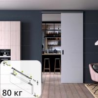 Раздвижная дверь Vega Comfort 80 вдоль стены до 80 кг с доводчиком