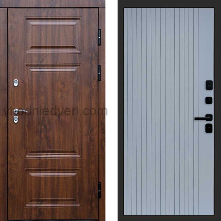 Входная дверь Termo-door Премиум винорит Дуб с терморазрывом - FLAT Грей софт