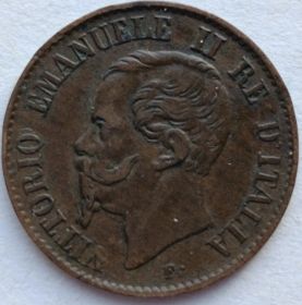 Король Виктор Эммануил II 1 чентезимо Италия 1867