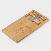Набор для подачи сыра Доляна Cheese, 3 ножа, доска 38?18.5 см, бамбук