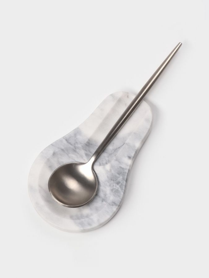 Подставка под ложку Magistro Marble, мрамор, белая
