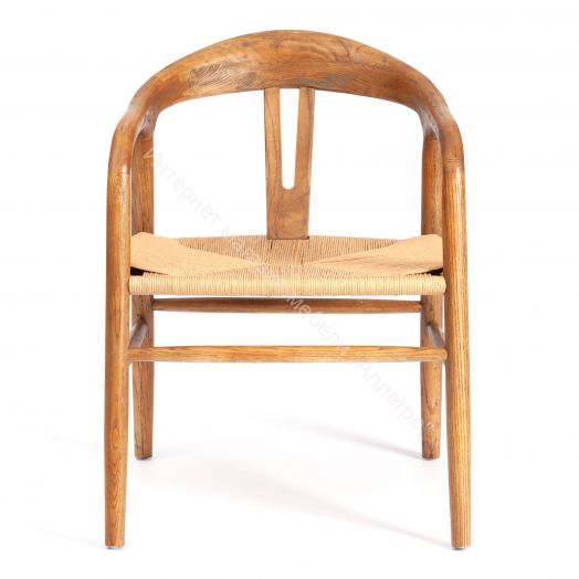 Стул VALI дерево вяз/бечевка, Груша (№3), 50х46х77 см