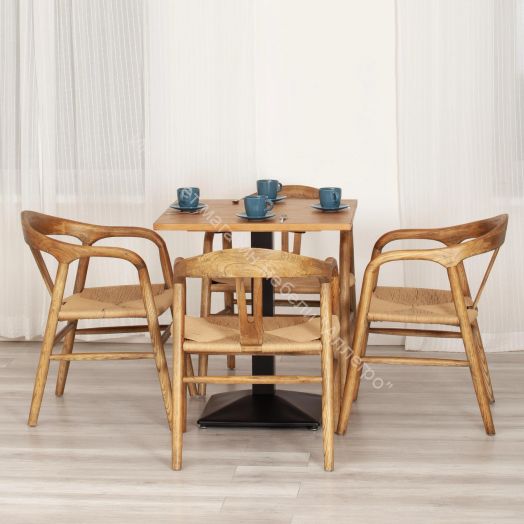 Стул VALI дерево вяз/бечевка, Груша (№3), 50х46х77 см