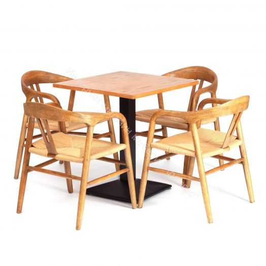 Стул VALI дерево вяз/бечевка, Груша (№3), 50х46х77 см