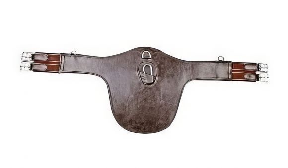 Кожаная подпруга с фартуком. "HKM" С резинками.