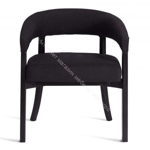 Стул SURTUR дерево вяз/ткань лен, черный/черный лен, 54х53х74 см