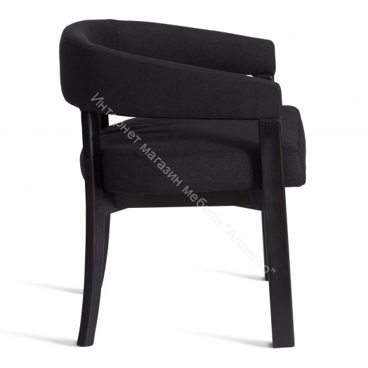 Стул SURTUR дерево вяз/ткань лен, черный/черный лен, 54х53х74 см