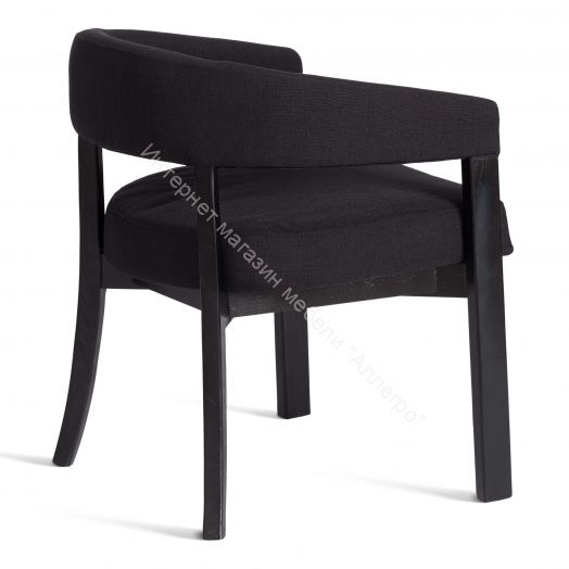 Стул SURTUR дерево вяз/ткань лен, черный/черный лен, 54х53х74 см