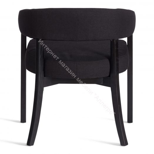 Стул SURTUR дерево вяз/ткань лен, черный/черный лен, 54х53х74 см