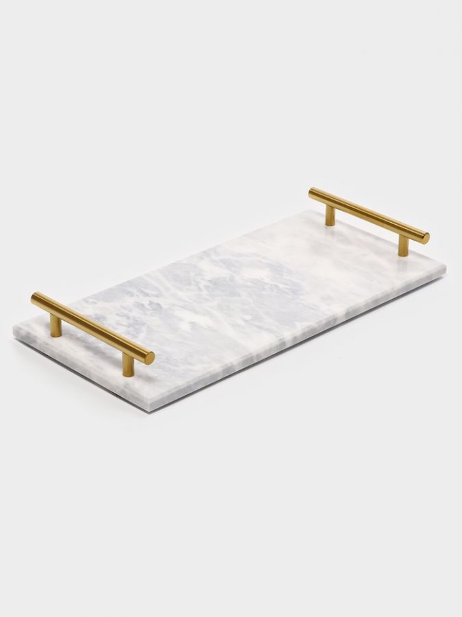 Поднос Magistro Marble, мрамор, 38.2?18.2 см, белый