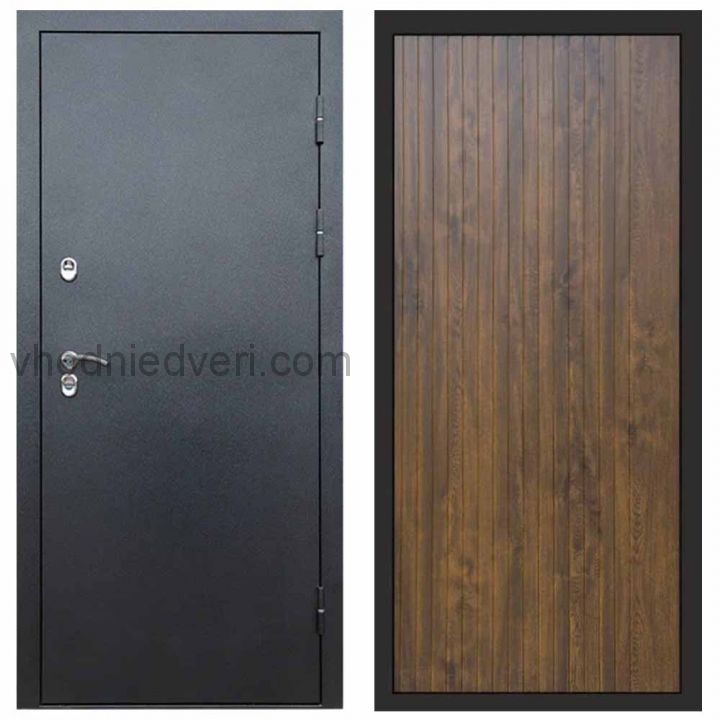 Входная дверь Termo-door Сибирь Антик серебро с терморазрывом - FLAT Дуб