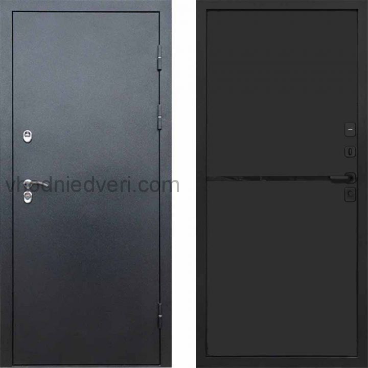 Входная дверь Termo-door Сибирь Антик серебро с терморазрывом - Нео Black