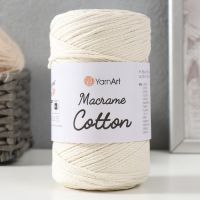 Пряжа для вязания спицами, крючком YarnArt, Macrame Cotton, 20% полиэстер, 80% хлопок, 225 м/250 г, (752 молочный)