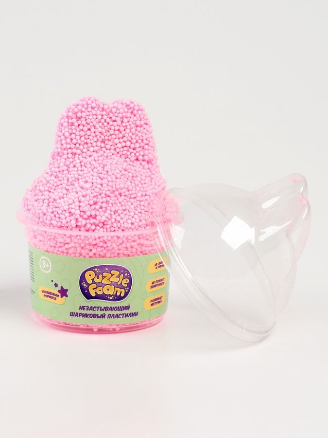 Шариковый пластилин Crazy Clay, с фигурной крышкой зайчик FM050