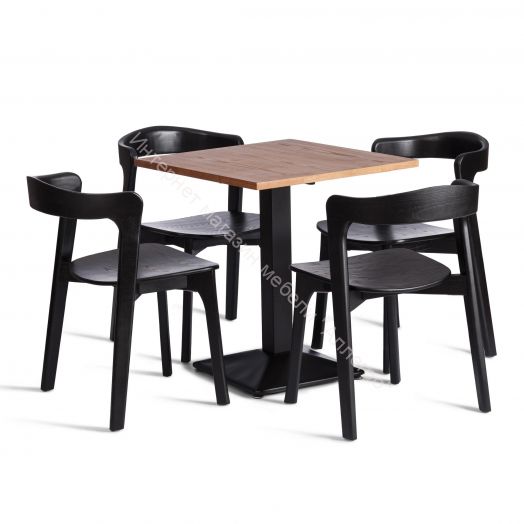 Стул ASGARD дерево вяз, Чёрный, 48х43х76 см