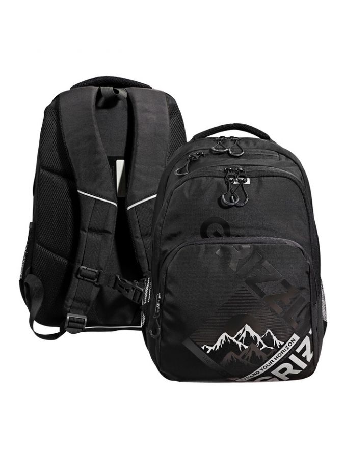 Рюкзак молодежный, 45?32х23 см, Grizzly 530, эргономичная спинка, отделение для ноутбука, чёрный, RU-530-4_1