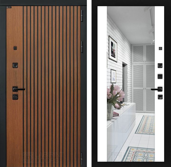 Входная дверь Лабиринт STORM - Зеркало максимум Белый софт