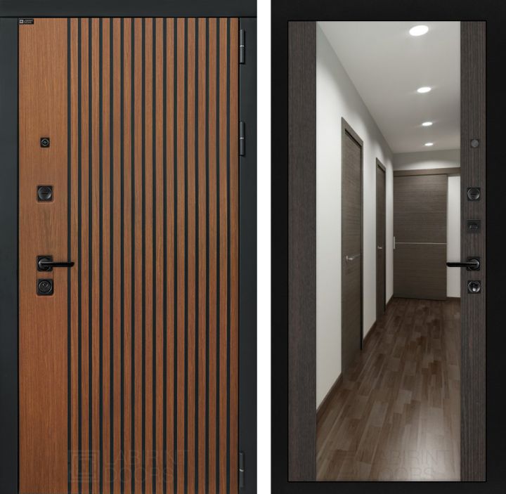 Входная дверь Лабиринт STORM - Зеркало максимум Венге