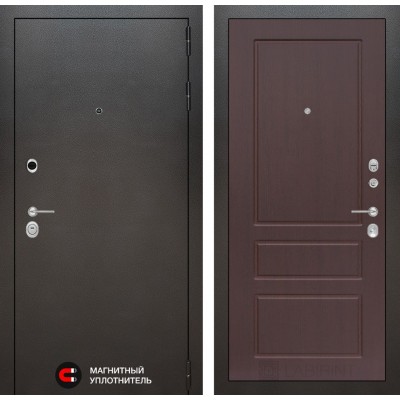 Входная дверь Лабиринт SILVER - 03 Орех премиум