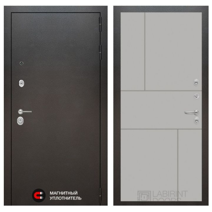 Входная дверь Лабиринт SILVER - 21 Грей софт