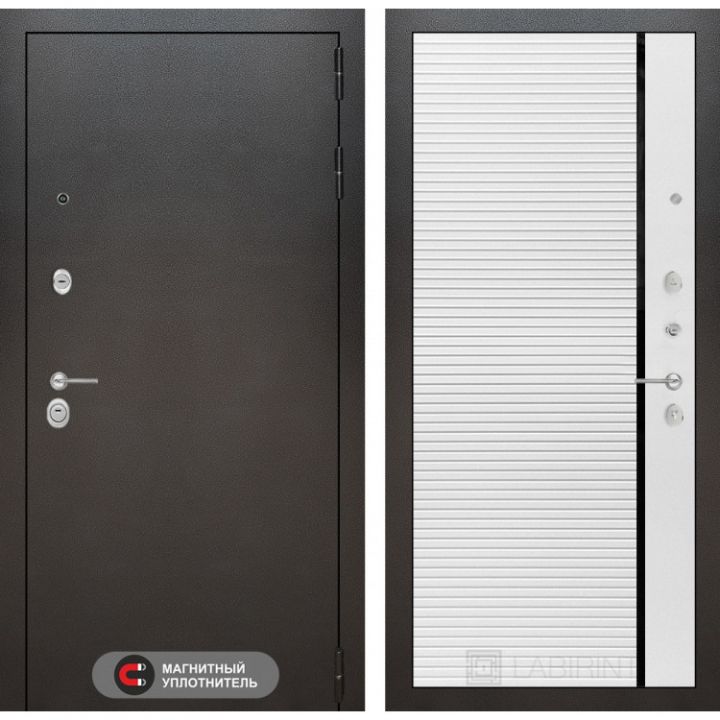 Входная дверь Лабиринт SILVER - 22 Белый софт