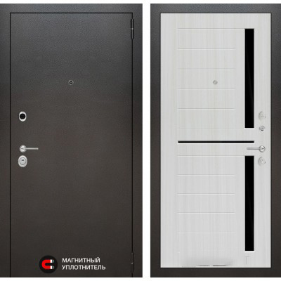 Входная дверь Лабиринт SILVER - 02 Сандал белый металлический