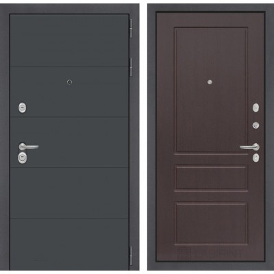 Входная дверь Лабиринт ART - 03 Орех премиум