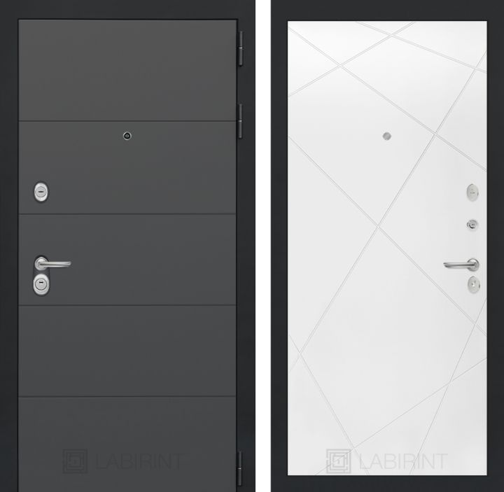 Входная дверь Лабиринт ART - 24 Белый софт