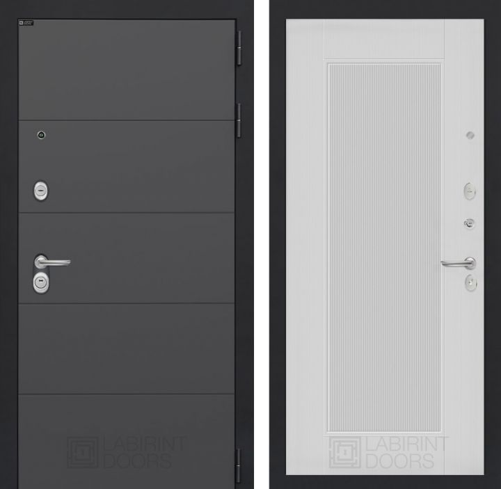 Входная дверь Лабиринт ART - 30 Белый софт рельеф