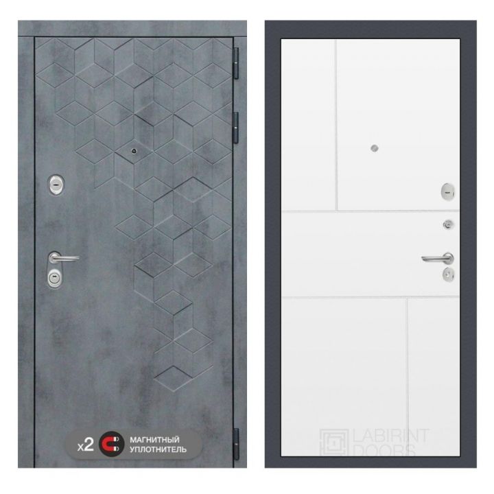 Входная дверь Лабиринт BETON - 21 Белый софт