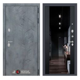 Входная дверь Лабиринт BETON - Зеркало максимум Черный кварц с тонировкой