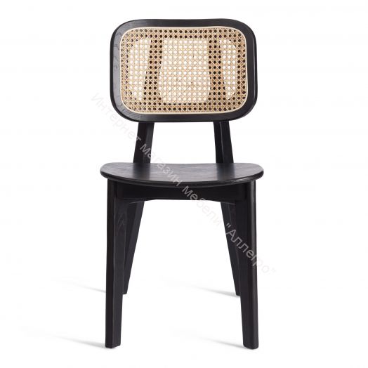 Стул ODIN дерево вяз/ротанг, черный, 42х45х78 см