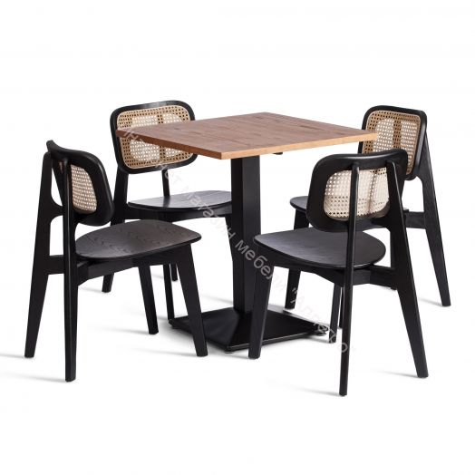 Стул ODIN дерево вяз/ротанг, черный, 42х45х78 см