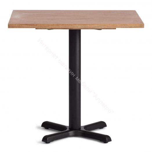 Стол VALHALLA дерево вяз/железная опора, 80х65х76 см, груша №3/черная опора