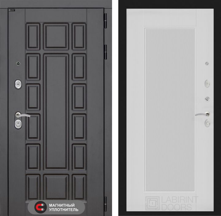 Входная дверь Лабиринт NEW YORK - 30 Белый софт рельеф