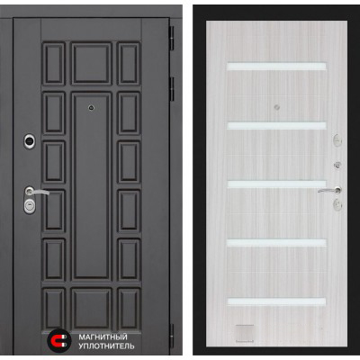 Входная дверь Лабиринт NEW YORK - 01 Сандал белый, стекло белое